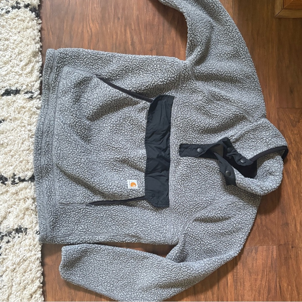 Carhartt Gray Sherpa Jacket with Black Details